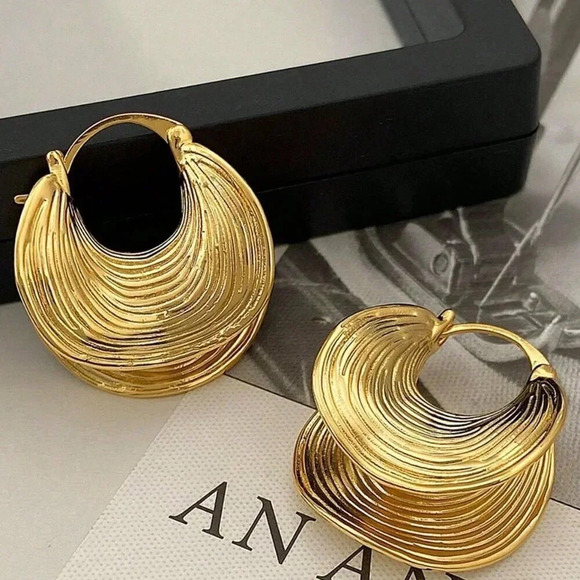 Jewelry - Gold Women's 1 Pair European Trend Metal Geometric Earrings